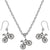Bicycle Cute Bike Charm Steel Chain Necklace and Hypoallergenic Titanium Earrings Set