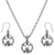 Irish Claddagh for Loyalty Friendship Charm Steel Chain Necklace and Hypoallergenic Titanium Earrings Set