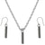 Ruler Charms Steel Chain Necklace and Hypoallergenic Titanium Earrings Set