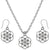 Seed of Life Charm Steel Chain Necklace and Hypoallergenic Titanium Earrings Set