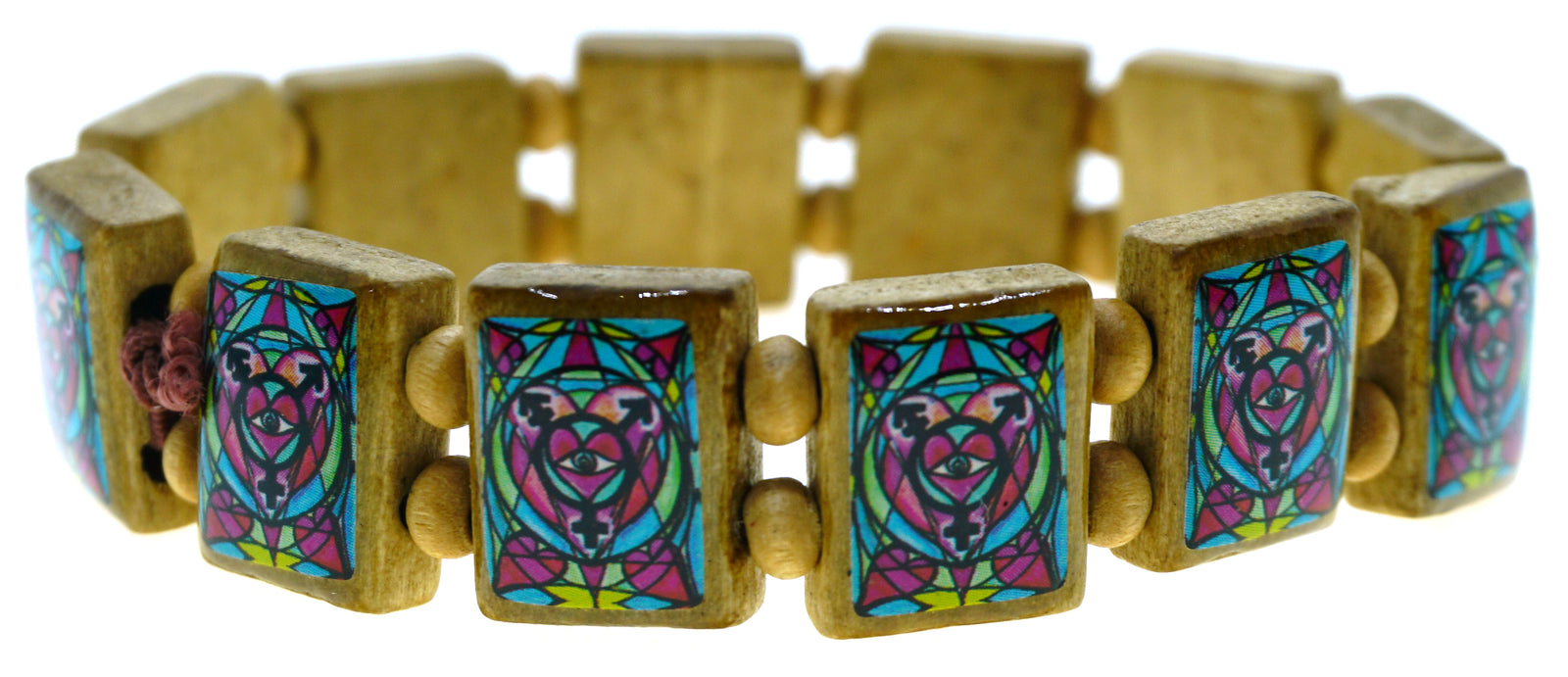 My Altar Transgender Love Brown Wood Stretch Bracelet